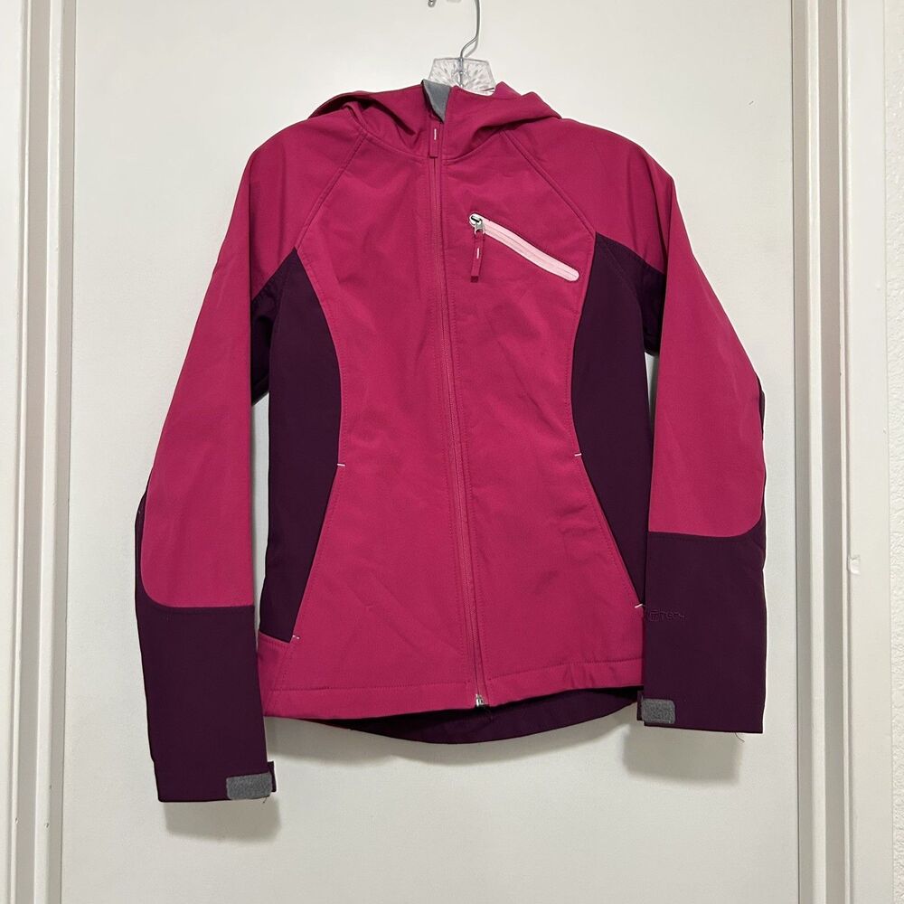 Free Tech Women's Colorblock Active Softshell Hooded Jacket Fuchsia/Purple S